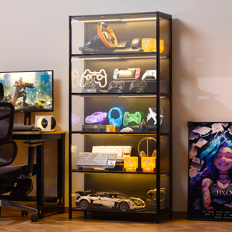 Storage & Organization - Lemari penyimpanan transparan multi lapis, pintu