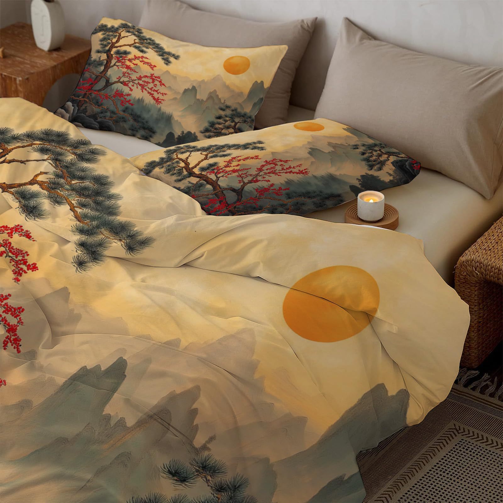 Duvet Cover Sets With Zipper - Set Penutup Selimut Ratu Gelombang Gaya