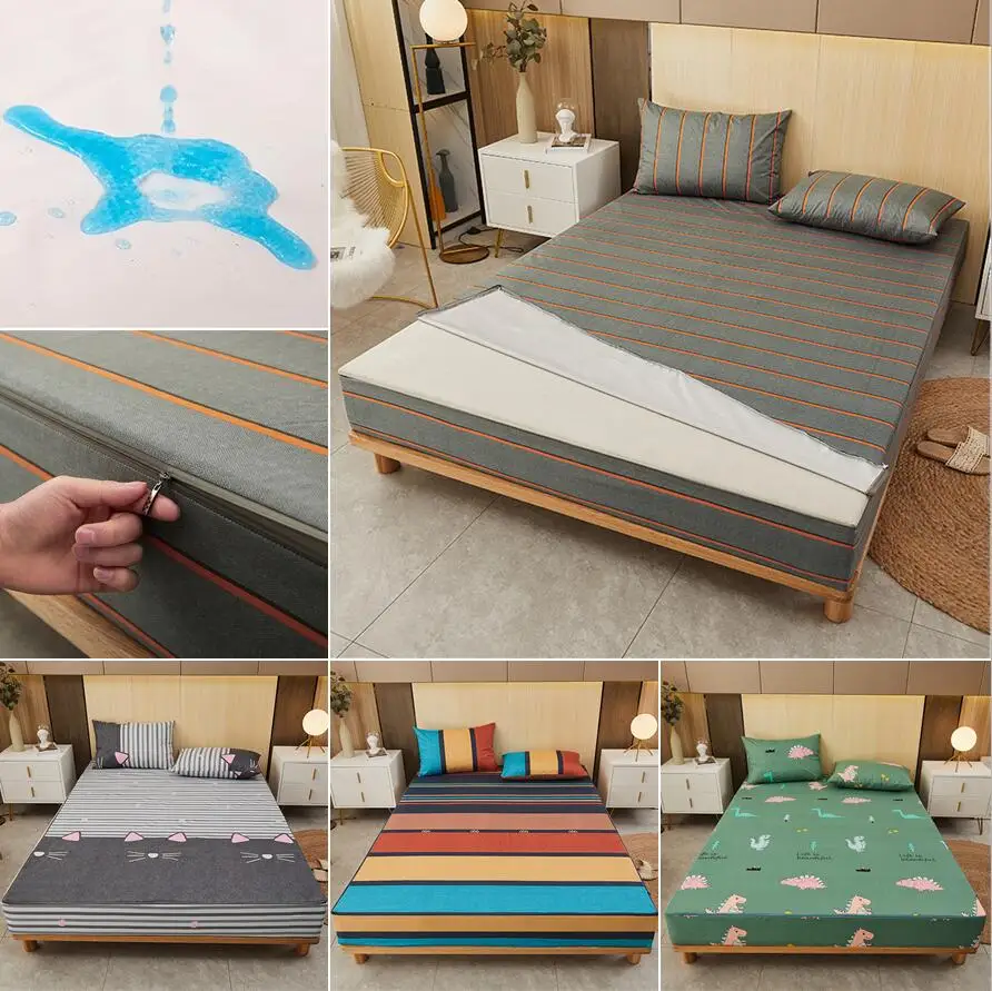 Waterproof Mattress Protector Breathable - Penutup Pelindung Kasur, Enam Sisi dengan