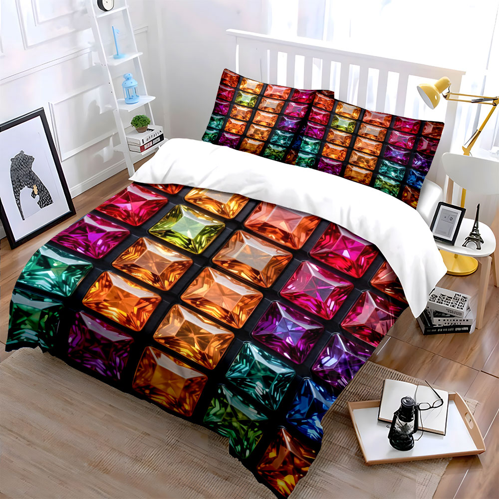 Set Sprei Motif Batu Permata P - Duvet Cover Sets With Zipper ulasan dan harga