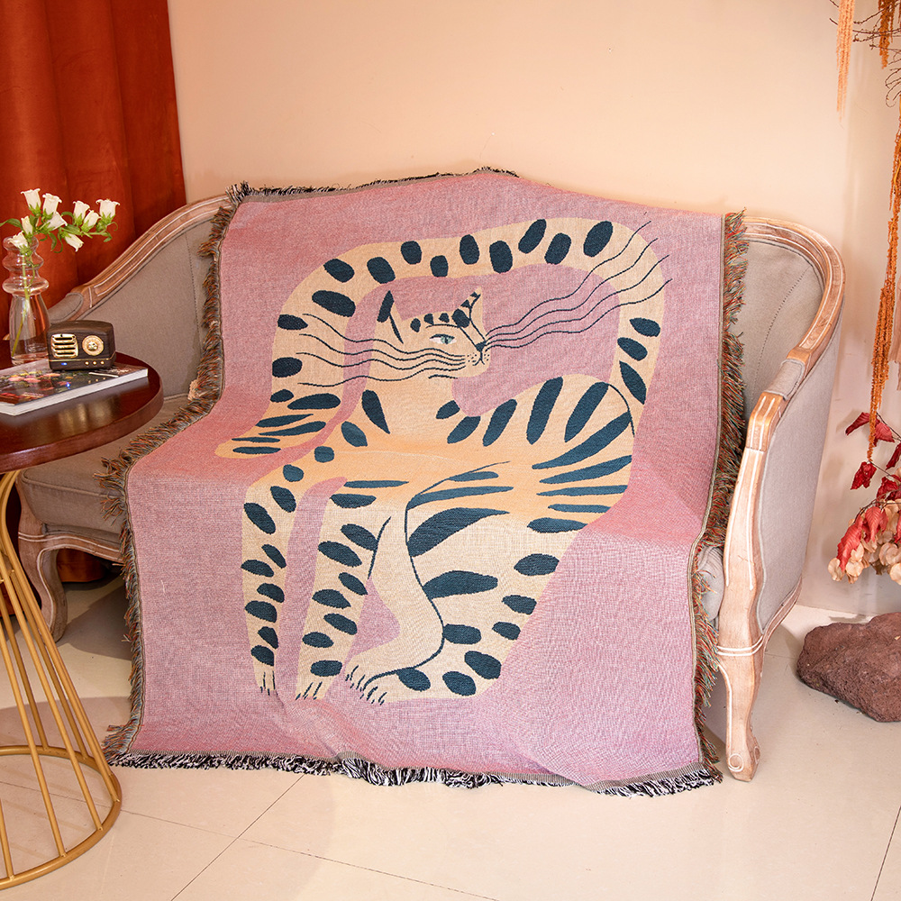 Kota Tekstil Ins Pink Perempua - Boho Throw Blanket Fringe ulasan dan harga