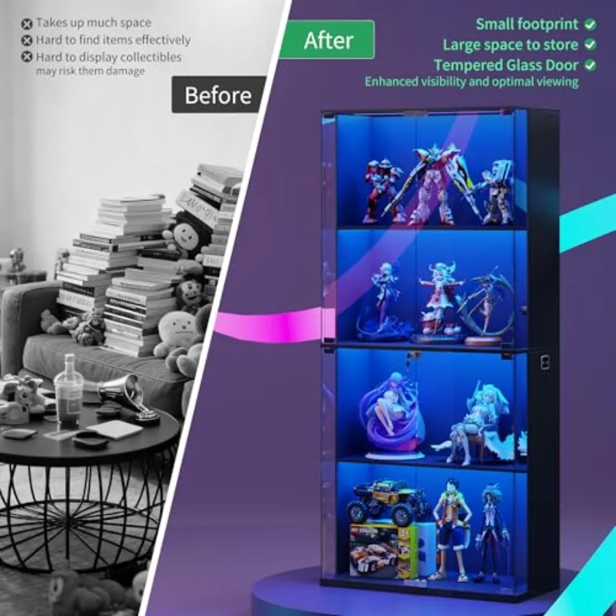 Lemari pajangan kaca dengan ku - Lighting ulasan dan harga