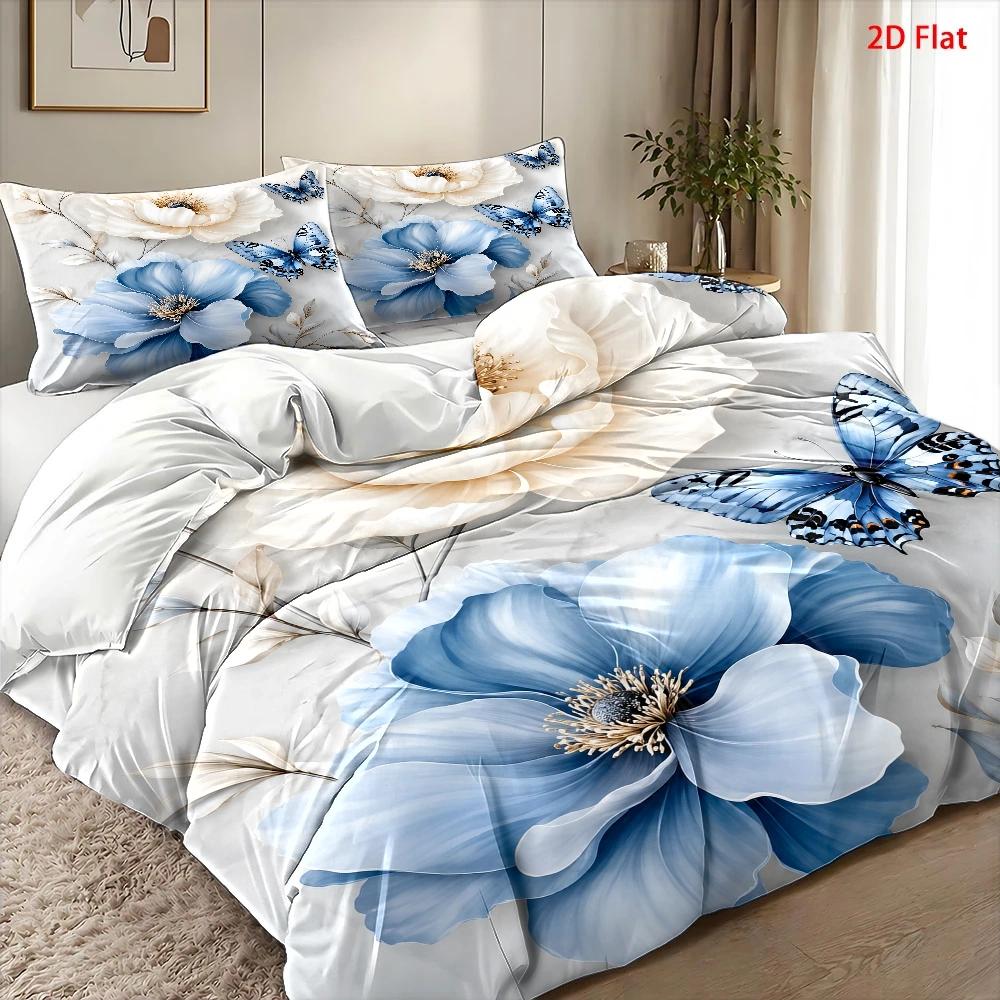 Set Sprei Motif Kupu-kupu Biru - Duvet Cover Sets With Zipper ulasan dan harga