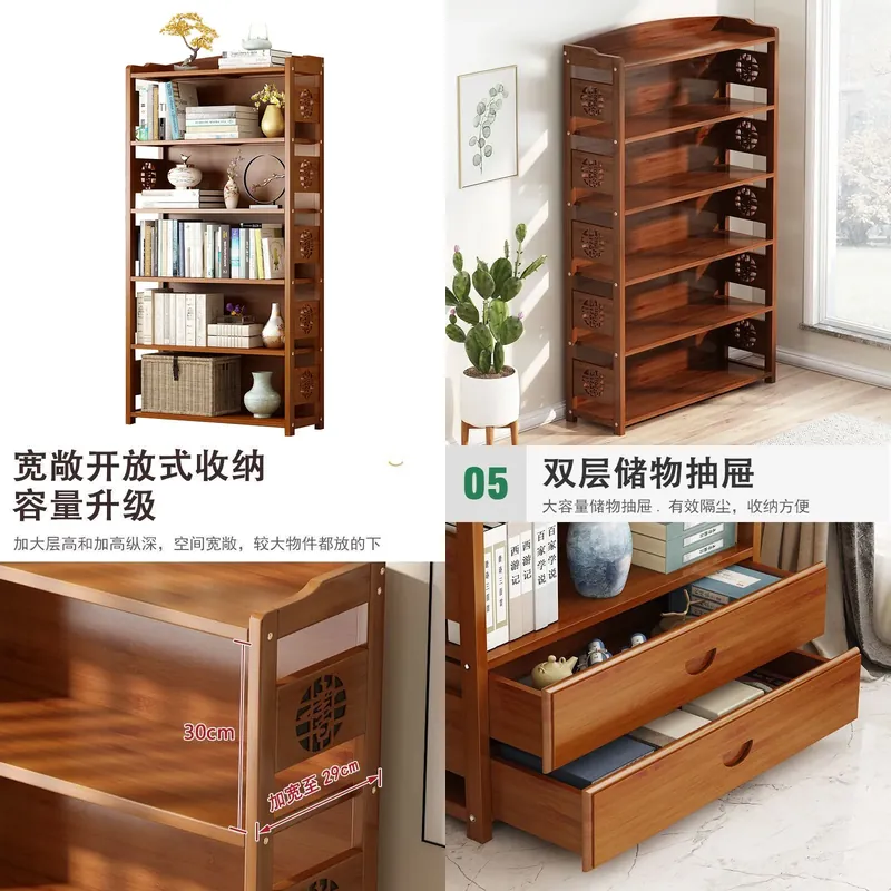 Rak Buku Kayu Solid Rak Penyim - Storage & Organization ulasan dan harga