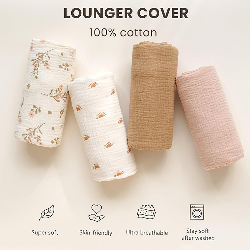 2 Buah Sarung Lounger Bayi Kat - Muslin Cotton Bedspread ulasan dan harga