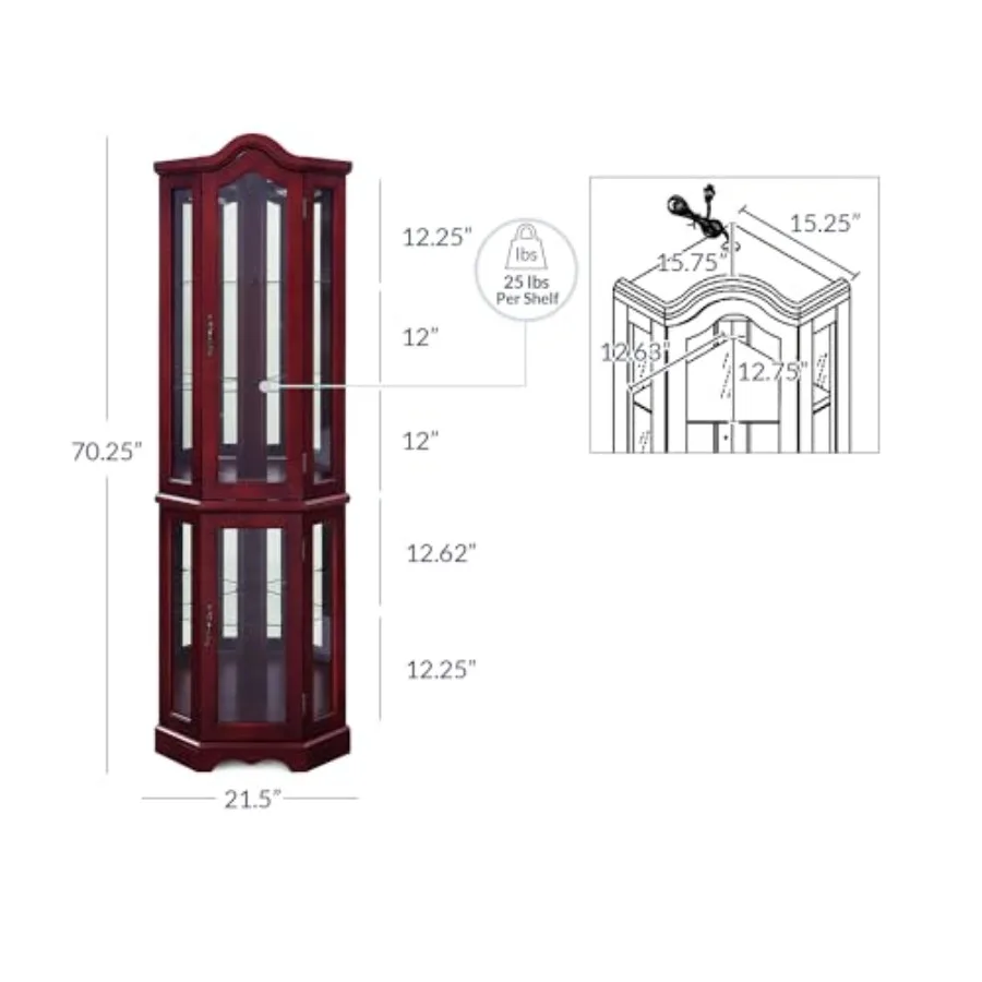 Lemari pajangan sudut dengan l - Storage & Organization ulasan dan harga