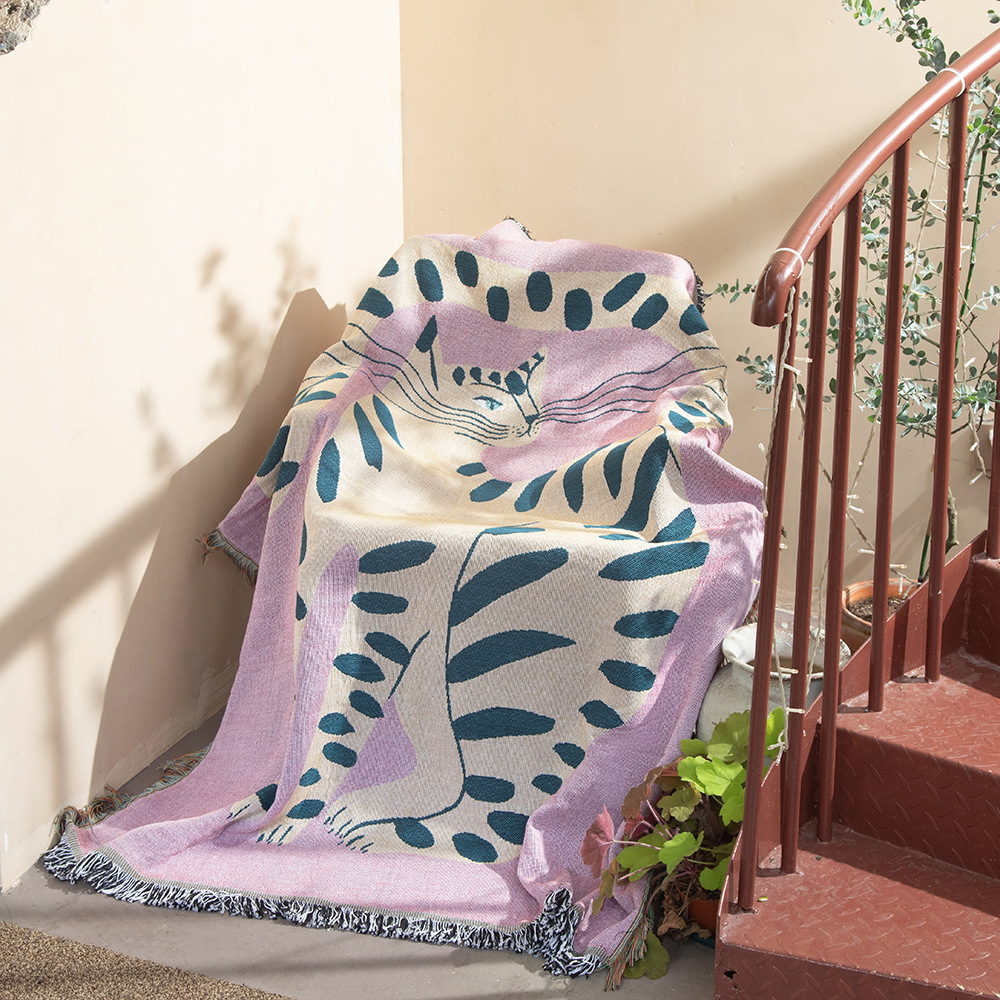 Selimut Rajut Abstrak Motif Ku - Boho Throw Blanket Fringe ulasan dan harga