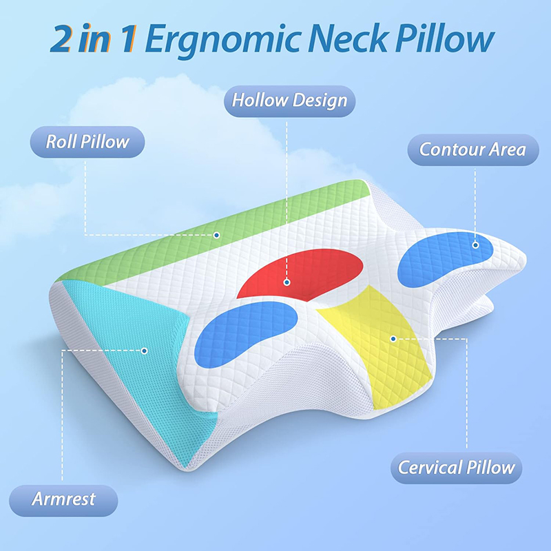 Bantal Leher Kontur Ortopedi B - Memory Foam Orthopedic Pillow Neck Pain ulasan dan harga