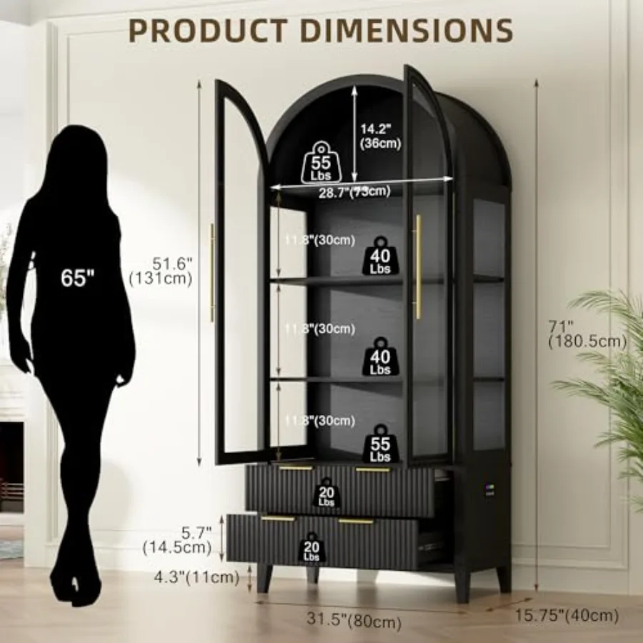Lemari pajangan dengan desain  - Lighting ulasan dan harga