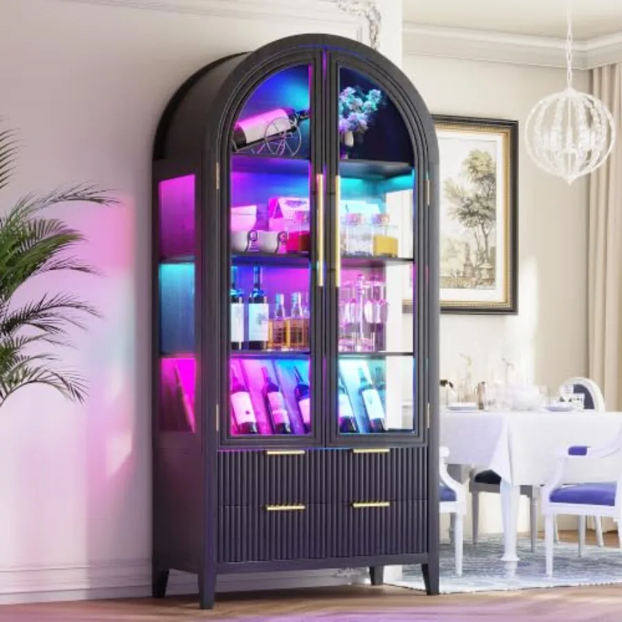 Lemari pajangan dengan desain  - Lighting ulasan dan harga
