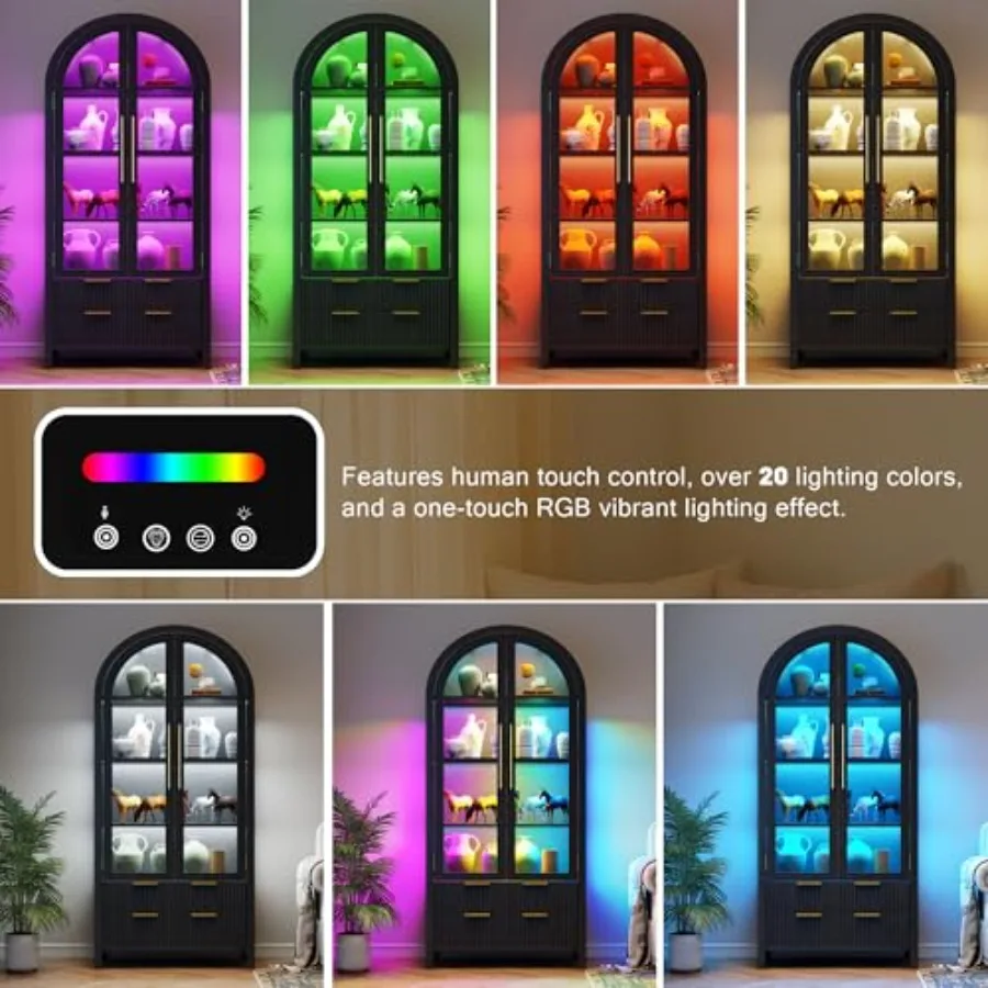 Lemari pajangan dengan desain  - Lighting ulasan dan harga