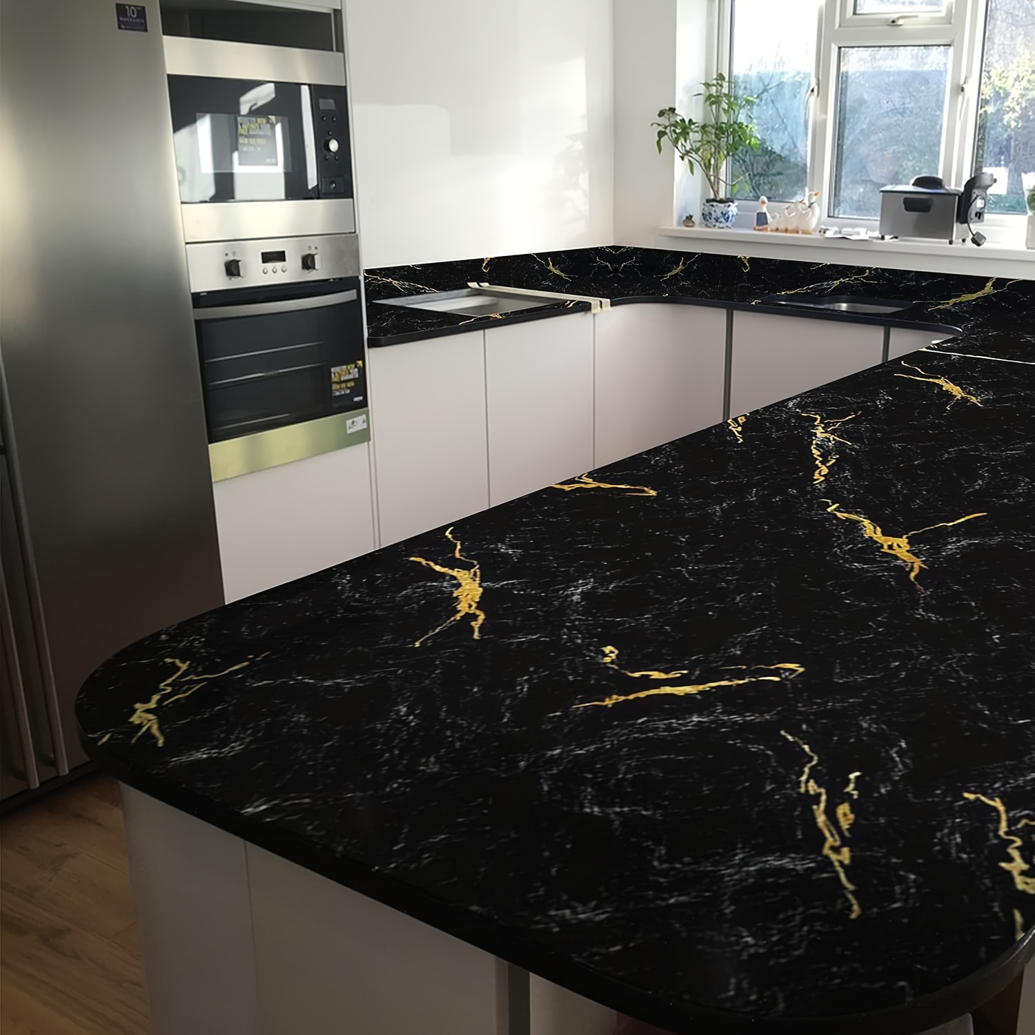 1pc Wallpaper Marmer Hitam Mew - Kitchen ulasan dan harga