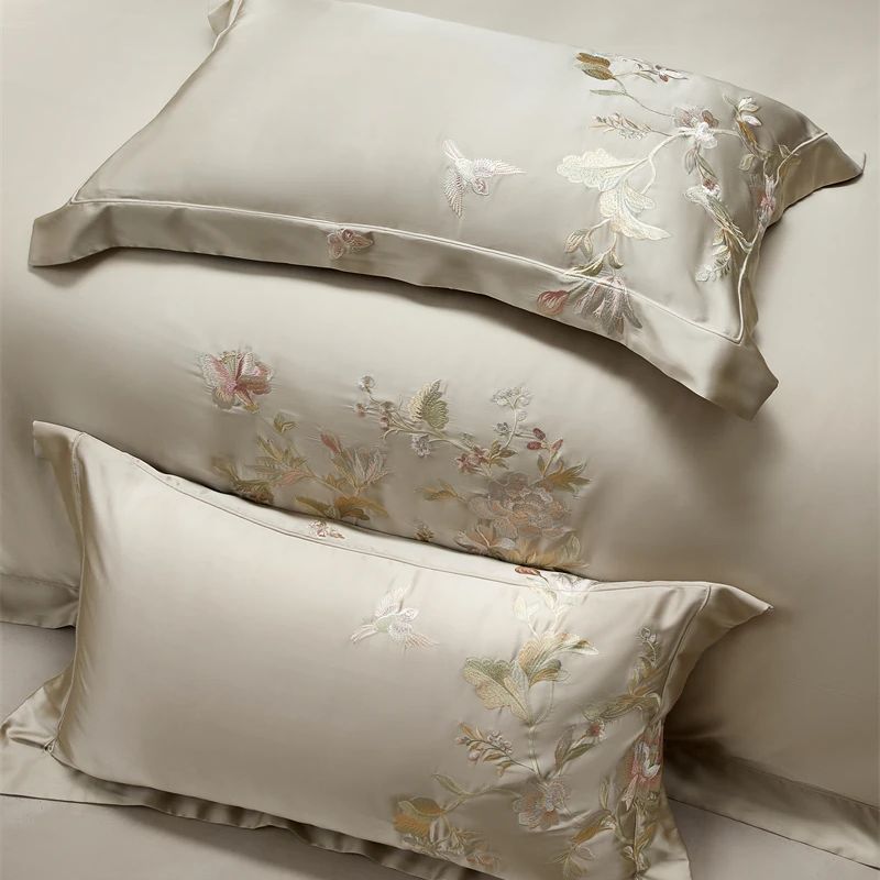 Set Sprei Mewah Bordir Bunga K - Aesthetic Floral Duvet Cover ulasan dan harga