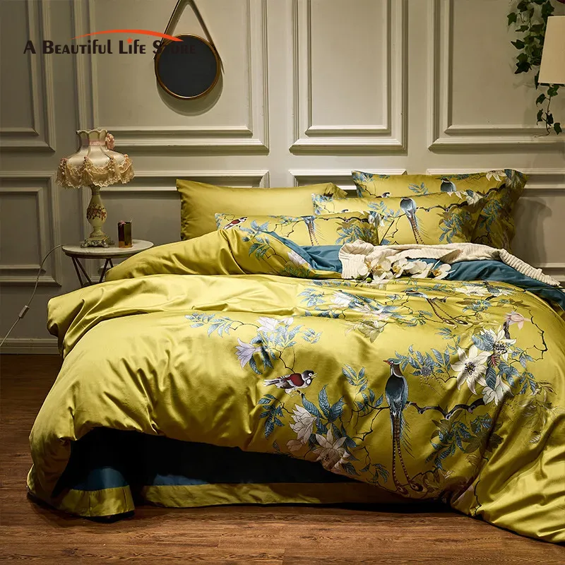 Set tempat tidur katun mewah 6 - Aesthetic Floral Duvet Cover ulasan dan harga